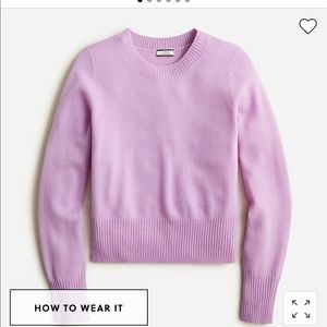 JCREW 100% sz S cashmere cropped sweater NEW IN BAG lilac